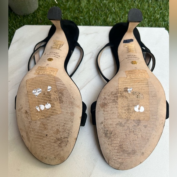 STUART WEITZMAN black suede leather sandals size 9 - Picture 15 of 15